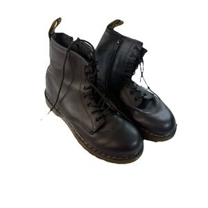Doc Marten's 1460 J Youth Boots Black Leather Side Zip US 4